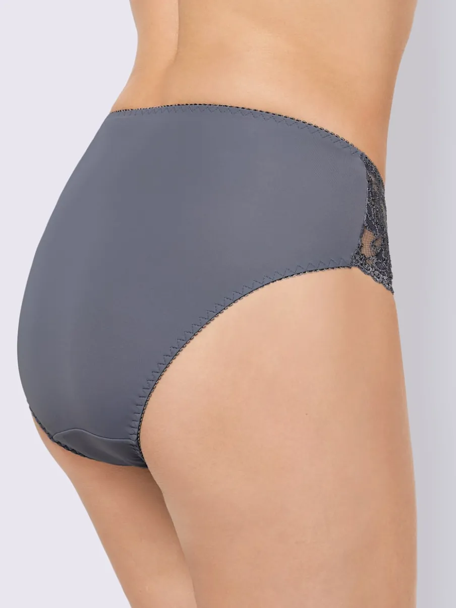 Lot de deux slips avec empiècements en dentelle transparents