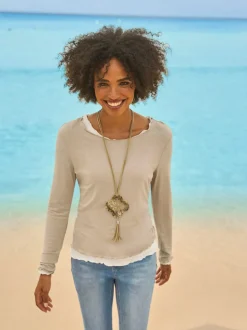 Lot de deux T-shirts légèrement cintrés en viscose douce