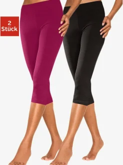 Lot de 2 leggings basiques 3/4 en coton doux