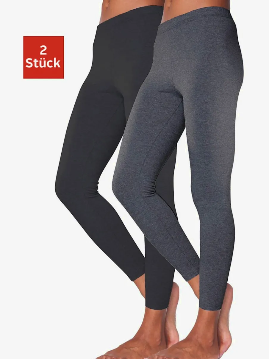 Lot de 2 leggings en coton doux avec élasticité