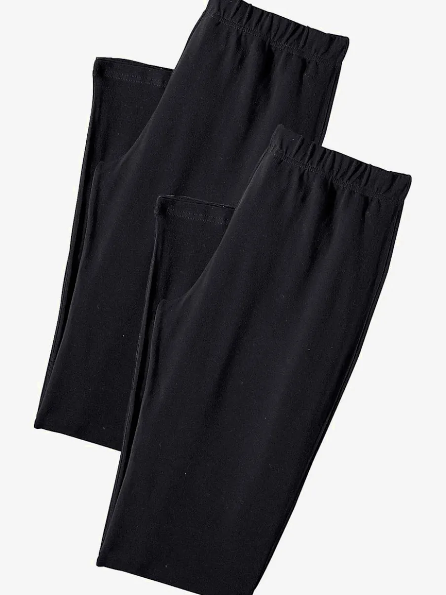 Lot de 2 leggings en coton doux avec élasticité