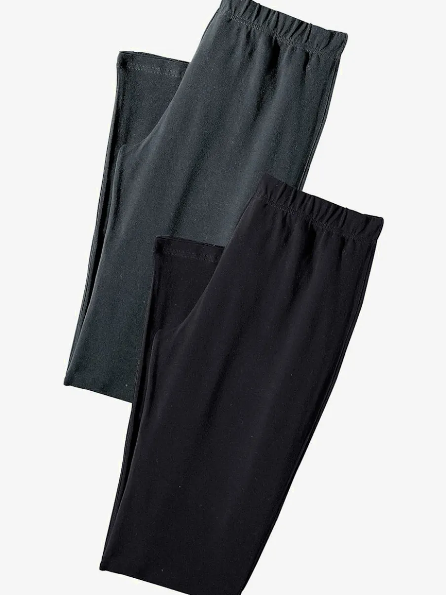 Lot de 2 leggings en coton doux avec élasticité