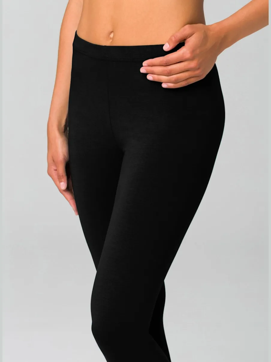 Lot de 2 leggings en coton doux avec élasticité
