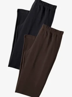 Lot de 2 leggings en coton doux avec élasticité