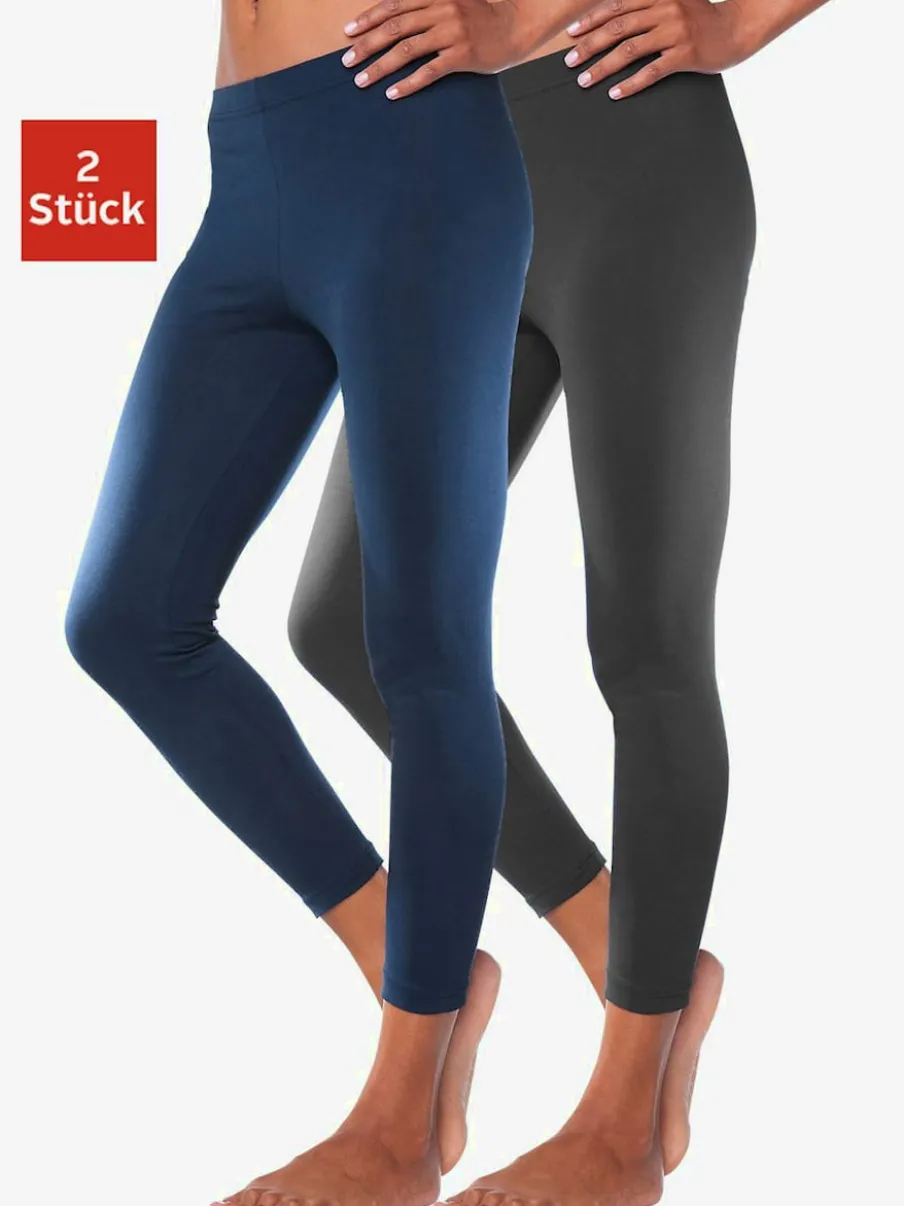 Lot de 2 leggings en coton doux avec élasticité