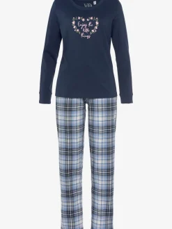 Lot de 2 pyjamas au motif fleuri et à carreaux