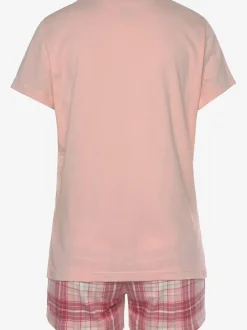 Lot de 2 pyjamas courts au motif fleuri et à carreaux