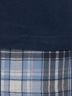 Lot de 2 pyjamas courts au motif fleuri et à carreaux