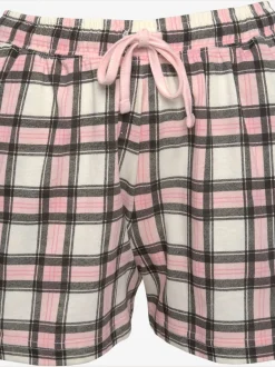 Lot de 2 pyjamas courts avec imprimé devant et short à carreaux