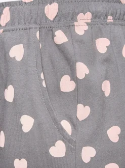Lot de 2 pyjamas longs avec motif cœur