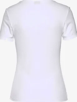 Lot de 2 T-shirts à encolure ronde et manches courtes en viscose côtelée