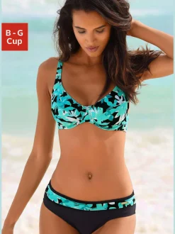 Maillot de bain à armatures avec bretelles réglables fleuries