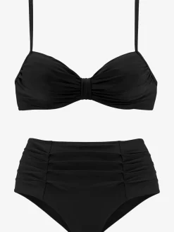 Maillot de bain à armatures avec débardeur à bretelles ajustables et bas taille haute avec fronces