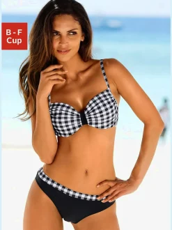 Maillot de bain à armatures avec débardeur à carreaux et bas uni