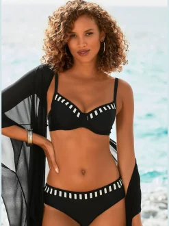 Maillot de bain à armatures avec rayures et bretelles ajustables