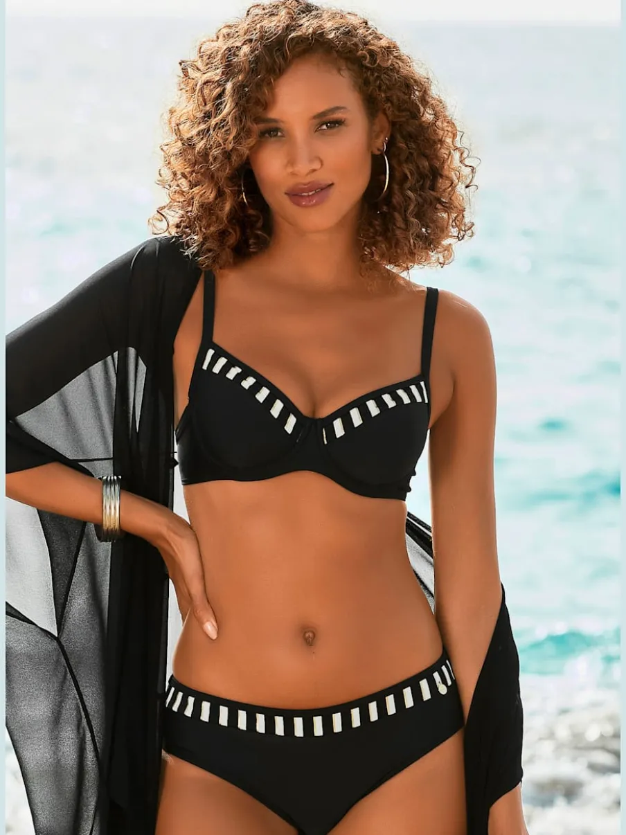 Maillot de bain à armatures avec rayures et bretelles ajustables