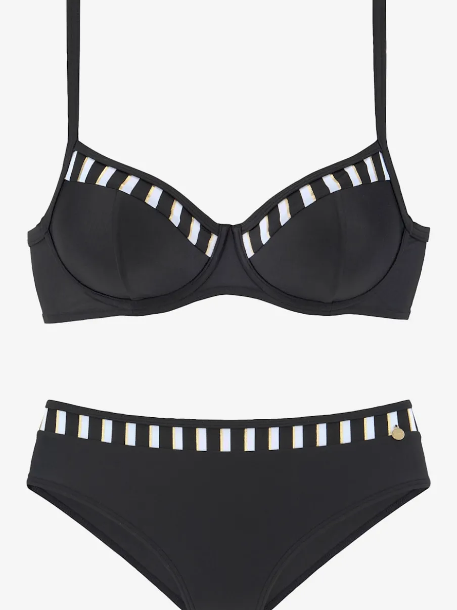 Maillot de bain à armatures avec rayures et bretelles ajustables