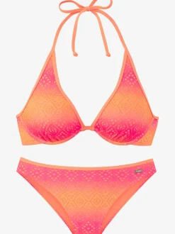 Maillot de bain à armatures avec broderie ajourée et liens à nouer