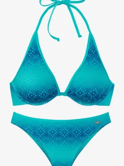 Maillot de bain à armatures avec broderie ajourée et liens à nouer