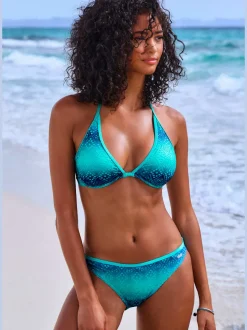 Maillot de bain à armatures avec broderie ajourée et liens à nouer