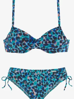 Maillot de bain à armatures avec imprimé animal et bretelles réglables