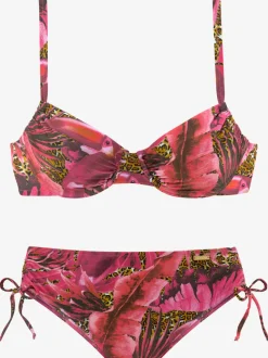Maillot de bain à armatures avec bretelles réglables et motifs jungle