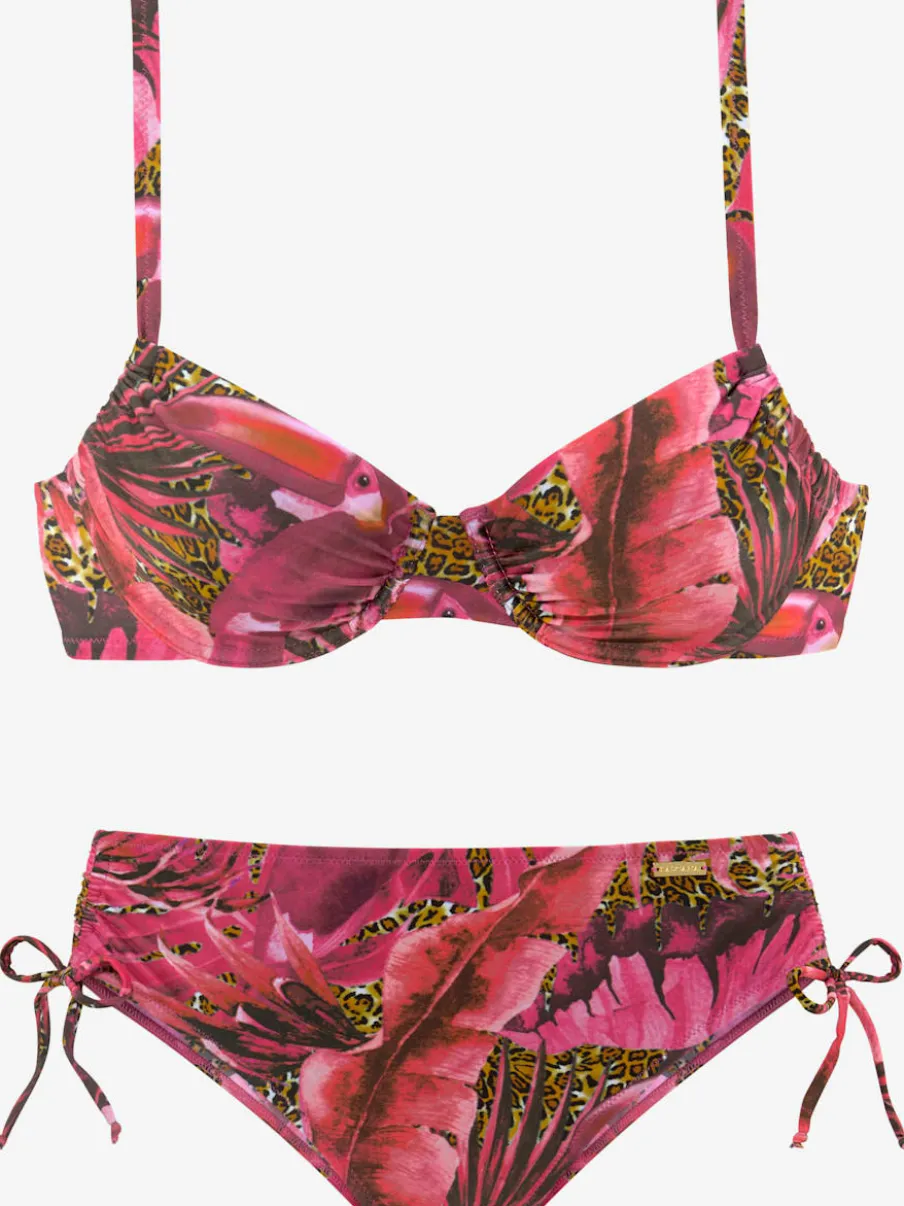 Maillot de bain à armatures avec bretelles réglables et motifs jungle