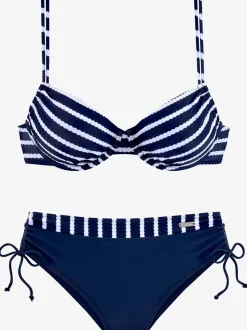Maillot de bain à armatures avec rayures et bretelles réglables