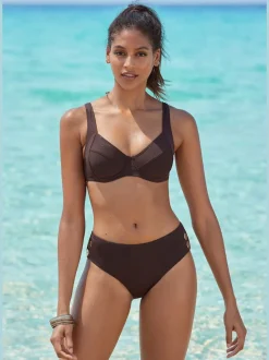 Maillot de bain à armatures avec bretelles réglables et ceinture haute.