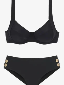 Maillot de bain à armatures avec bretelles réglables et ceinture haute.