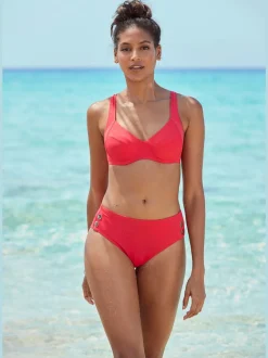 Maillot de bain à armatures avec bretelles réglables et ceinture haute.