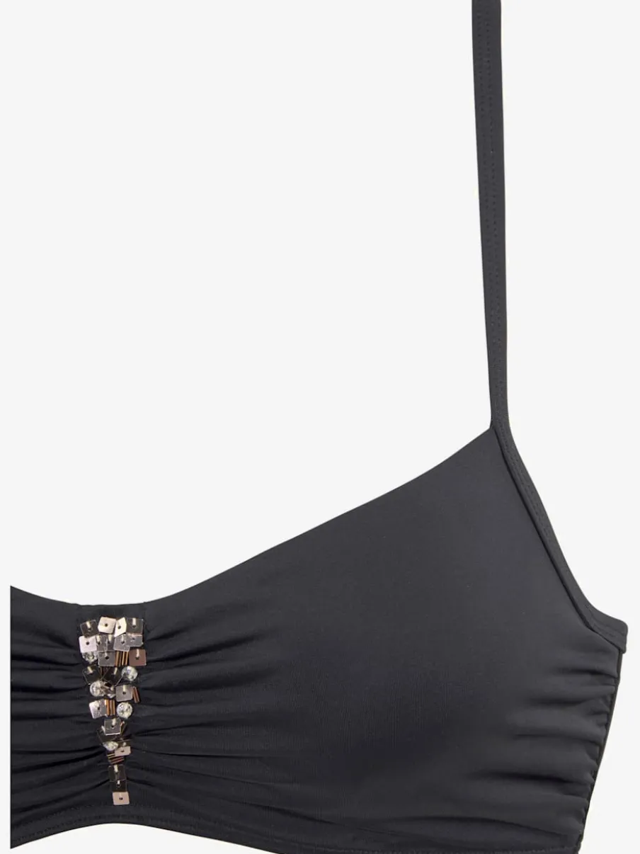 Maillot de bain à armatures avec paillettes et bretelles réglables
