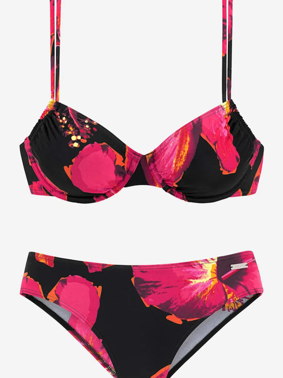 Maillot de bain à armatures avec imprimé floral et bretelles réglables