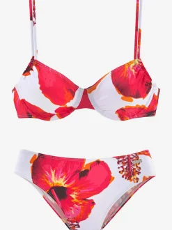 Maillot de bain à armatures avec imprimé floral et bretelles réglables