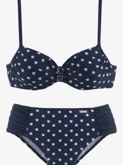 Maillot de bain à armatures avec imprimé pois et bretelles réglables
