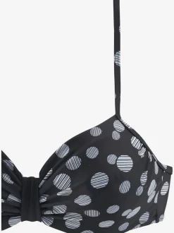 Maillot de bain à armatures avec haut à pois et bretelles ajustables