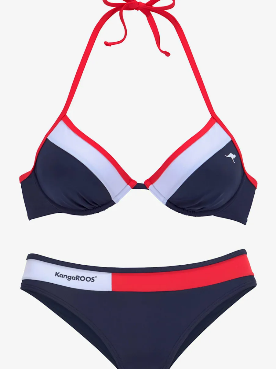 Maillot de bain à armatures avec design sportif et logo imprimé