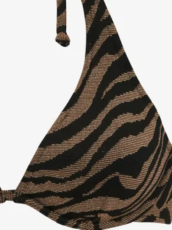 Maillot de bain à armatures en matière structurée brillante avec motif animalier