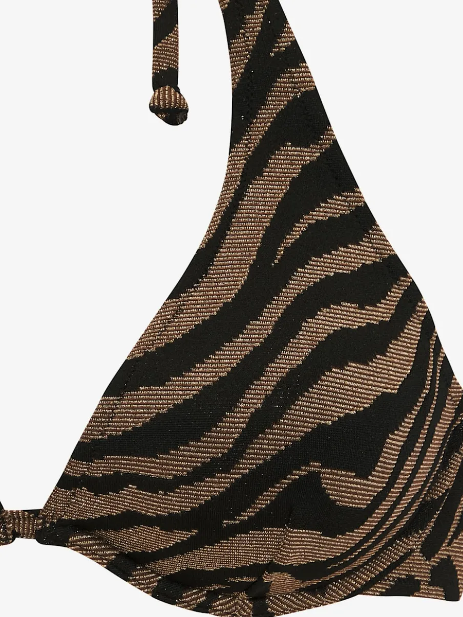 Maillot de bain à armatures en matière structurée brillante avec motif animalier