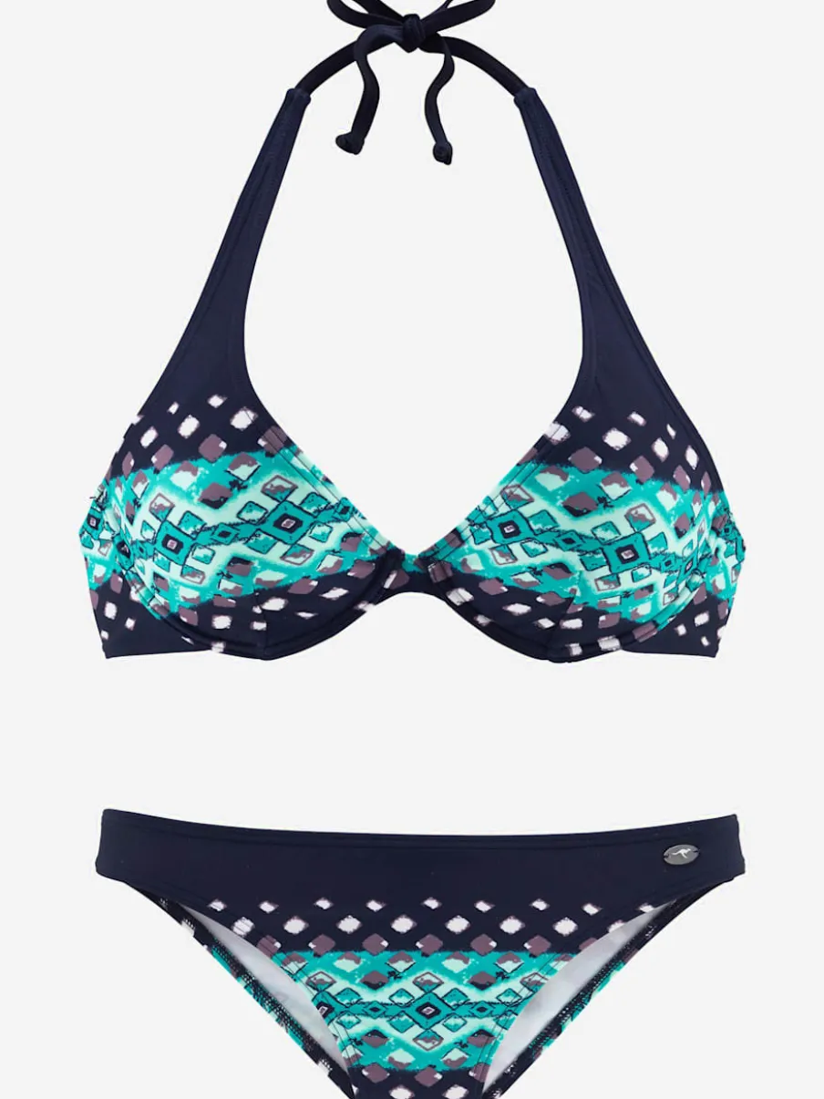 Maillot de bain à armatures imprimés géométriques doublés confortables
