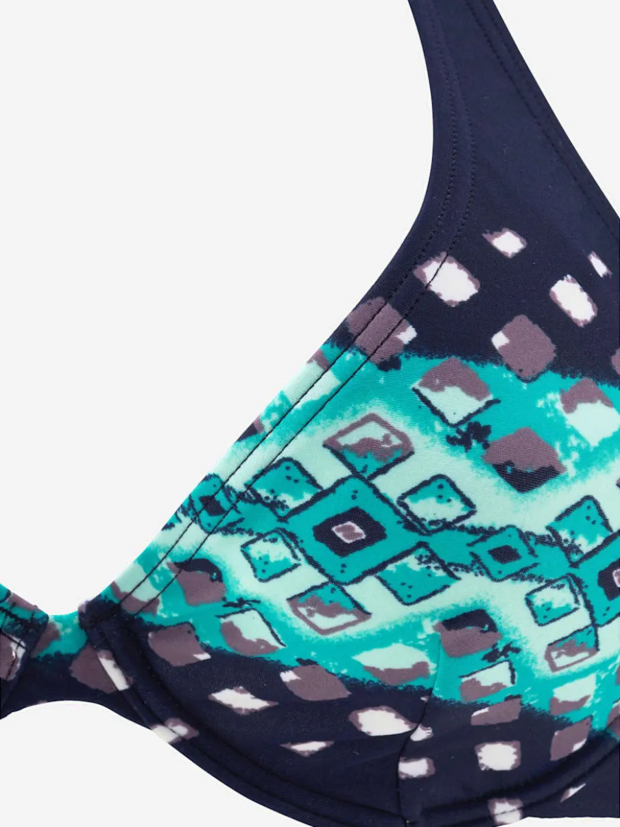 Maillot de bain à armatures imprimés géométriques doublés confortables