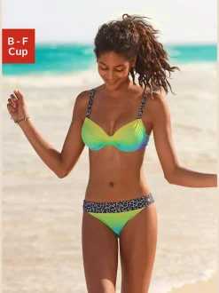 Maillot de bain à armatures imprimé léopard avec bretelles réglables