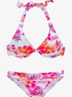 Maillot de bain à armatures imprimé floral avec bonnets amovibles