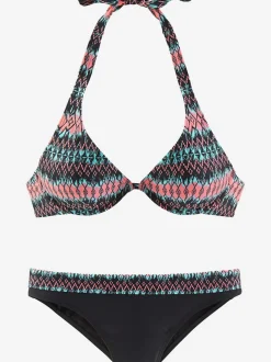 Maillot de bain à armatures imprimé ethnique avec bonnets amovibles