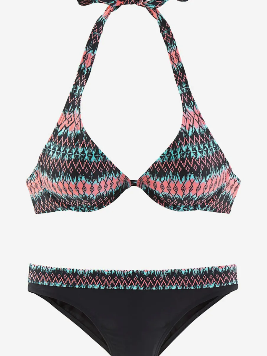 Maillot de bain à armatures imprimé ethnique avec bonnets amovibles