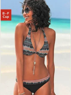 Maillot de bain à armatures imprimé ethnique avec bonnets amovibles