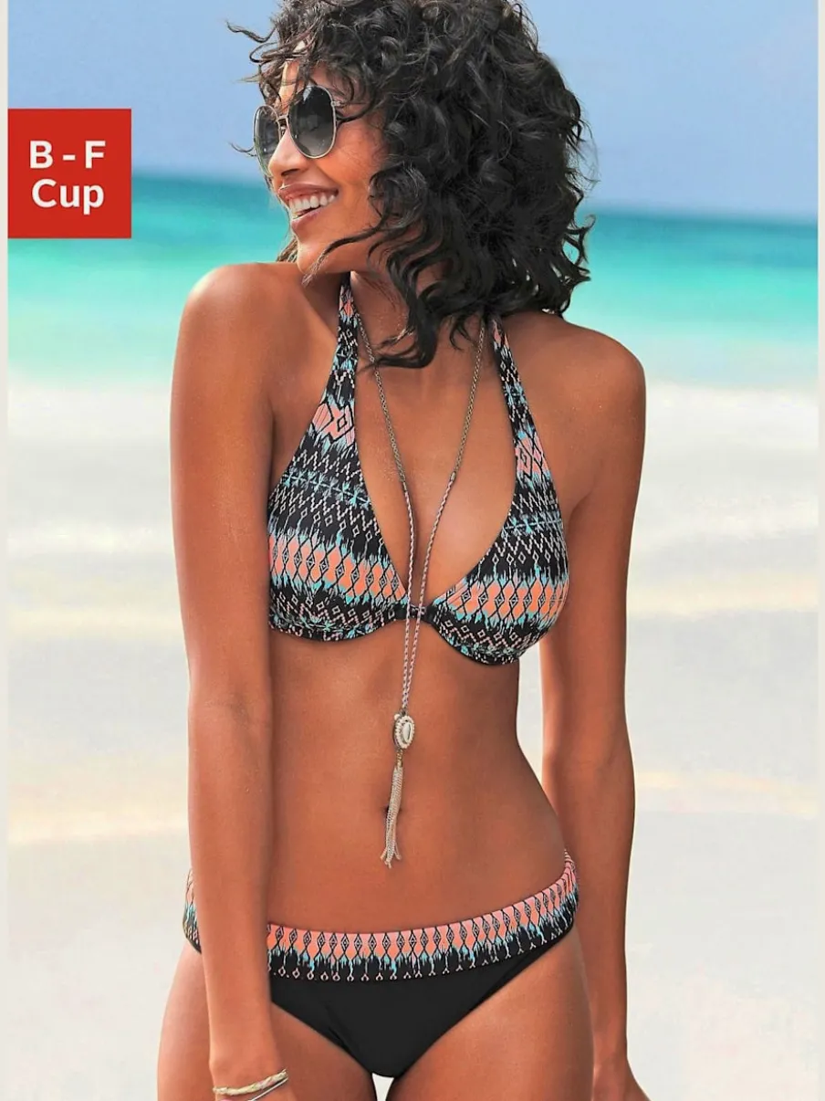 Maillot de bain à armatures imprimé ethnique avec bonnets amovibles