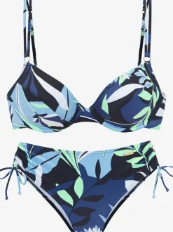 Maillot de bain à armatures imprimé feuilles avec bretelles réglables