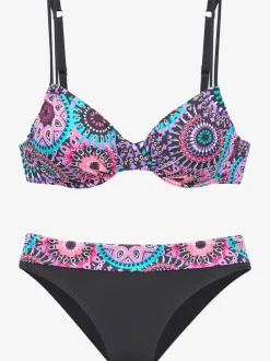 Maillot de bain à armatures motif kaléidoscope ajustable