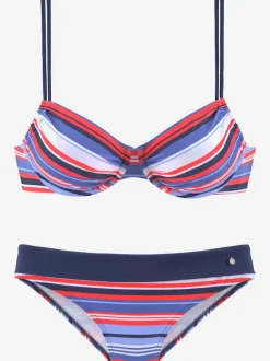 Maillot de bain à armatures rayé avec débardeur ajustable